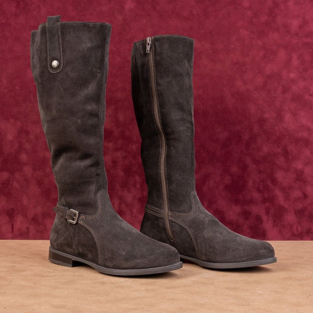 La Canadienne Women Neve Waterproof Brown Suede Fashion Knee Boots 6US EUR36